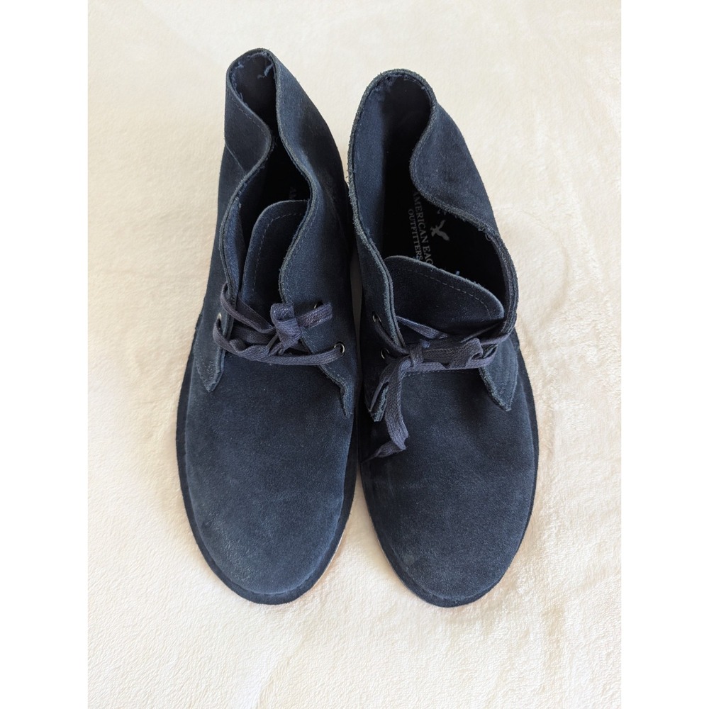 American Eagle Chukka Boots Navy Blue Genuine Suede Lace Up Sz 11 Minimalist